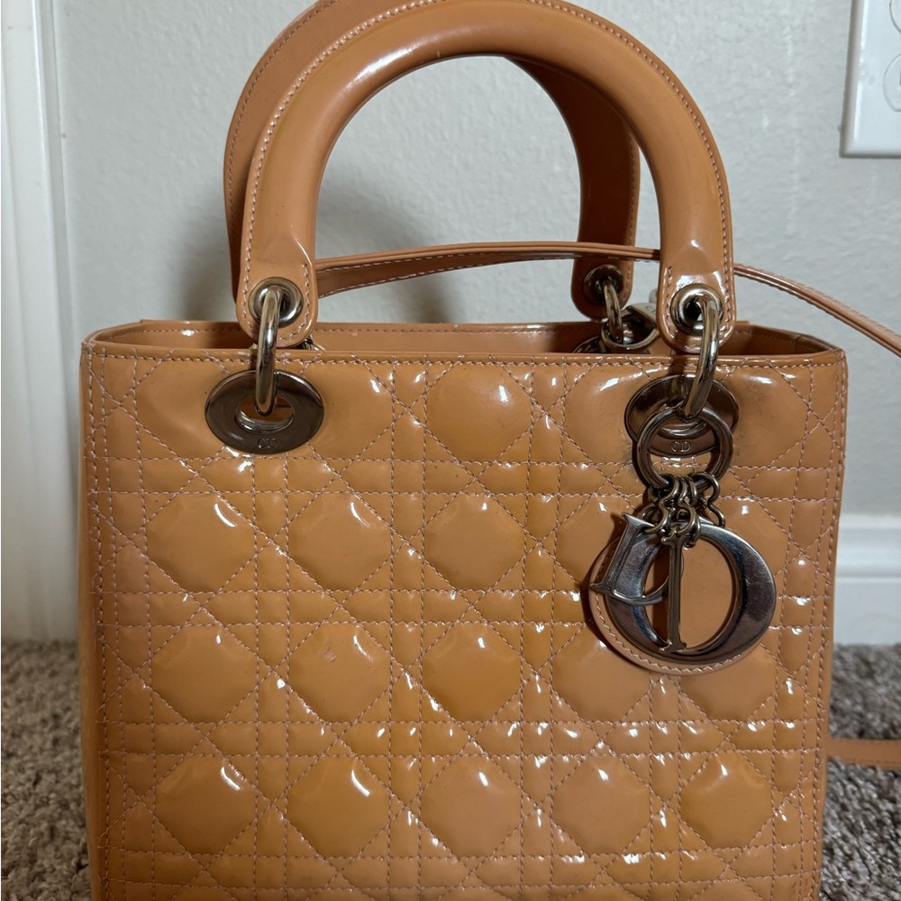 Dior Tan Quilted Leather Handbag